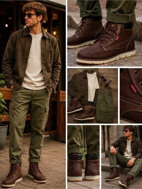 LEVI’S Brown Leather Durable Work Boots